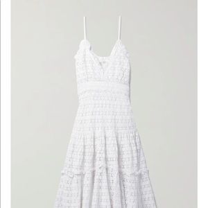 LoveShackFancy White Crochet sleeveless long tiered DUA dress cotton 00 xxs